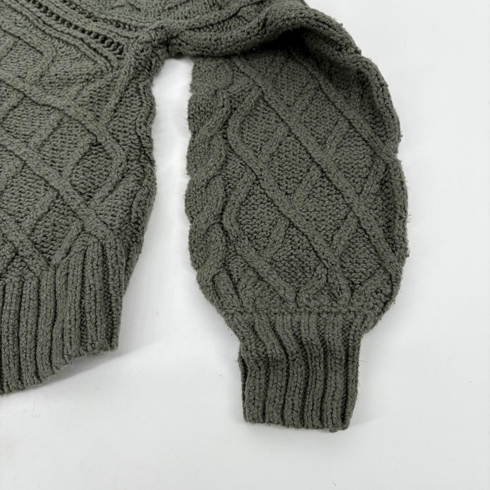 American‎ Eagle Small mock neck cable knit chunky sweater Cropped Green - Picture 10 of 16